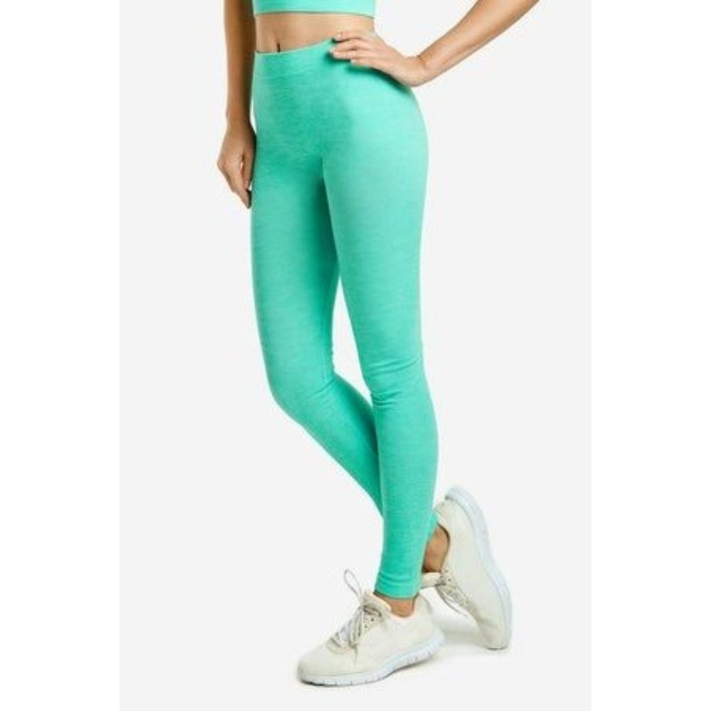 SOFRA Leggings Ribbed Waistband Full Length ONE SIZE MINT